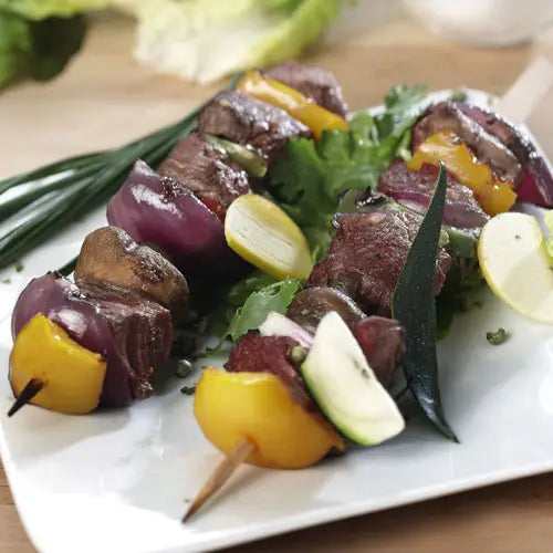 Rindfleischspieße (Kebabs) mit Paprika und Zwiebeln - Campingaz & Coleman