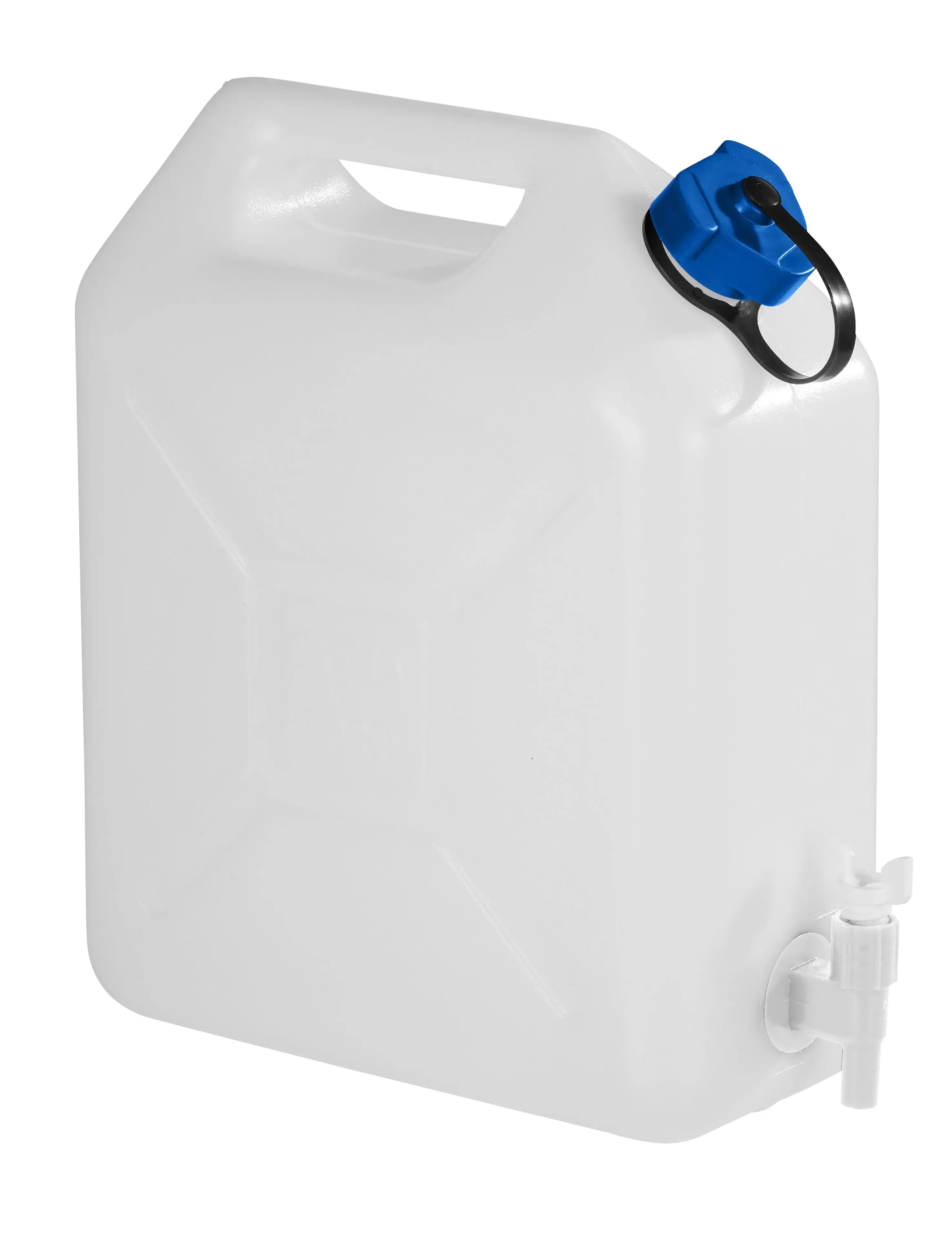 Produktbild von Petri 5x 10 Liter Wasserkanister – DIN 51, Mit Ablaufhahn, Lebensmittelecht, BPA-frei, UN-zugelassen – Für Camping, Gastro & Gewerbe