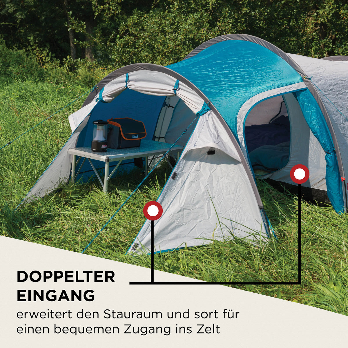 coleman tent cortes 3 Blue | 3-person camping tunnel Size:PATRIOT L- Annex Blk 4' 5