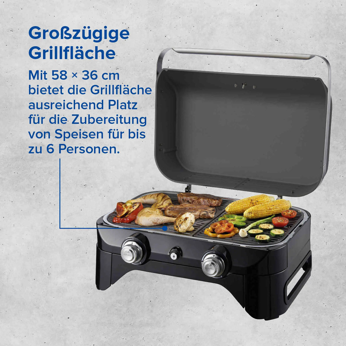 Campingaz Attitude 2100 LX Gas-Tischgrill | 2 x Blue Flame Edelstahlbrenner  Campinggrill Campingaz & Coleman