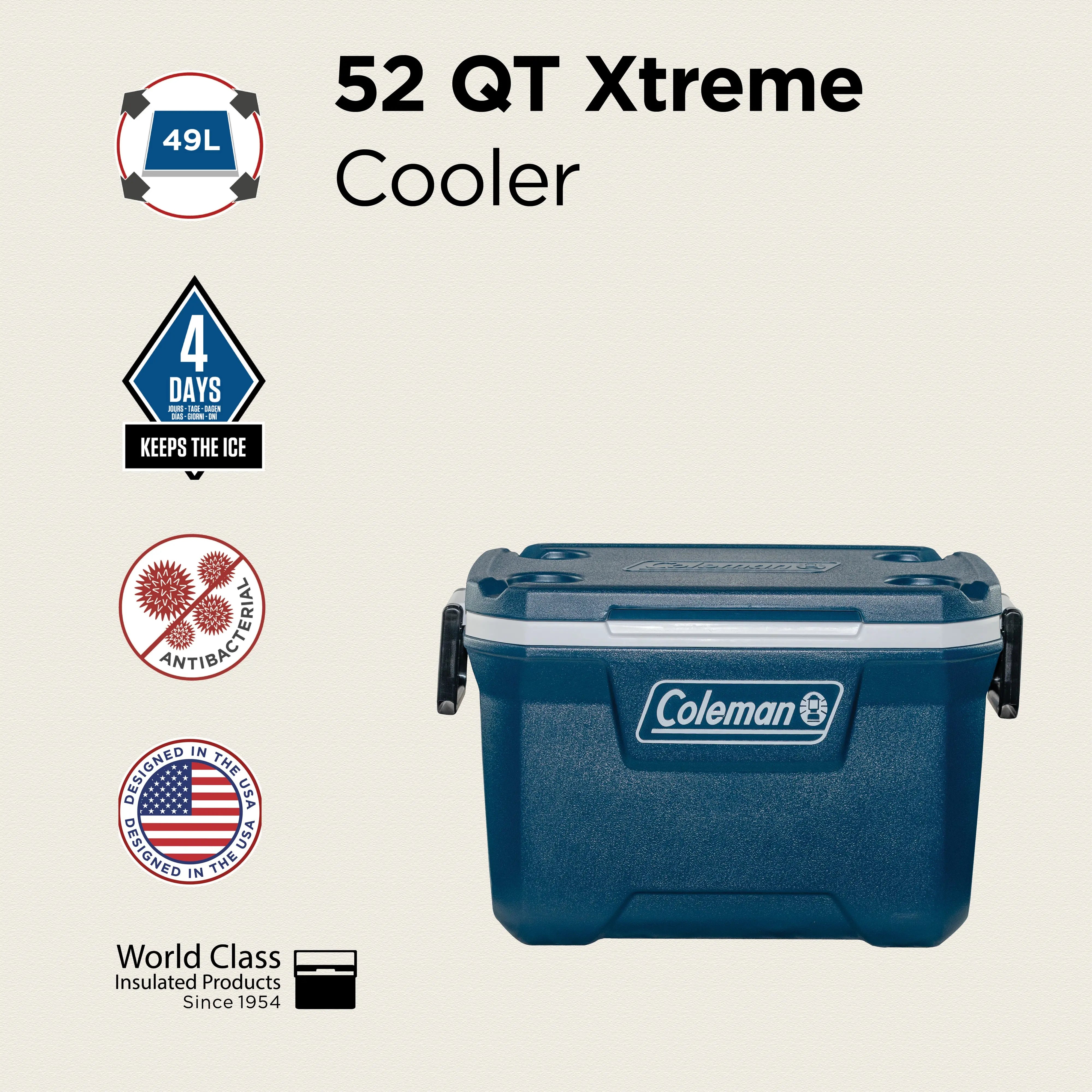 Coleman 52QT Xtreme Cooler | 49L Capacity | 4 Day Cooling