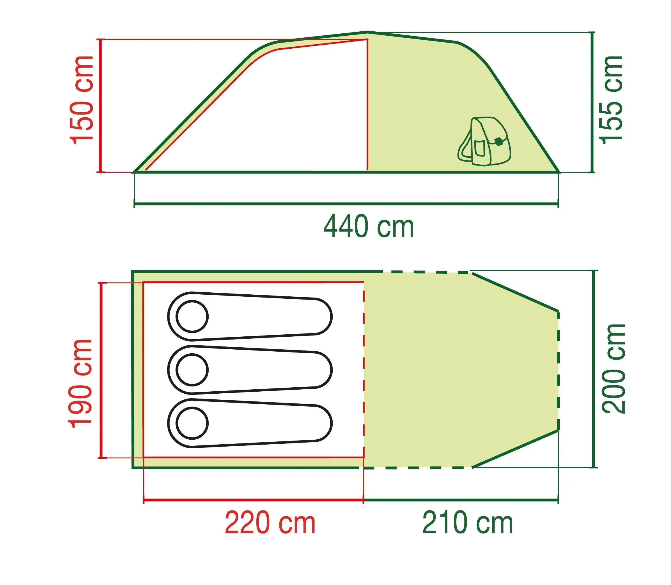 Coastline 3 Plus | lightweight 3-person tent with vestibule