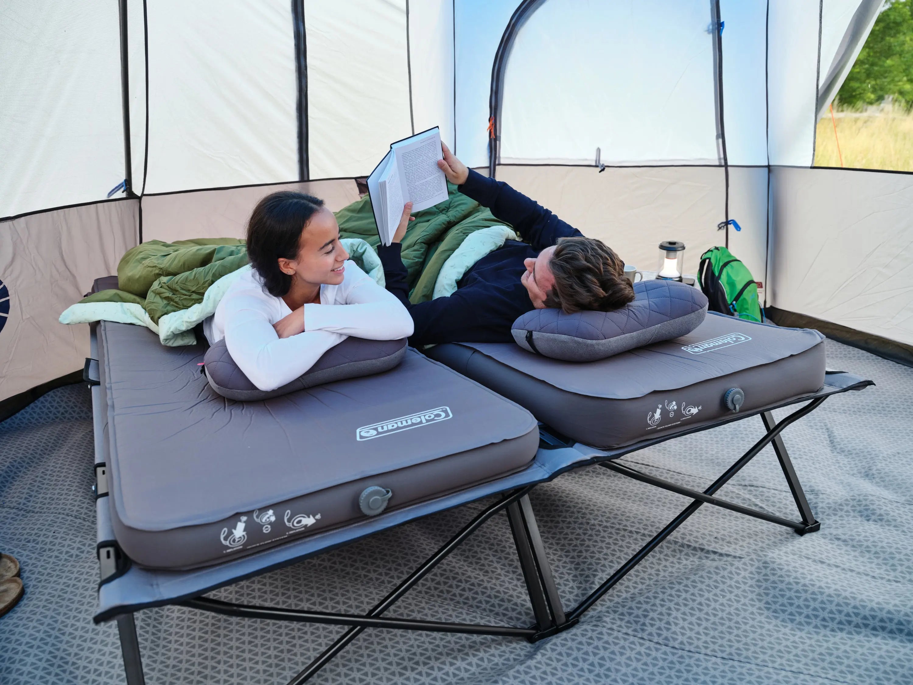 Packaway camping lounger, camp bed, guest bed, camping bed