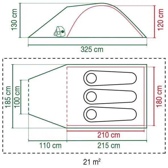 Darwin 3 Plus | 3-person dome tent with vestibule | Trekking tent
