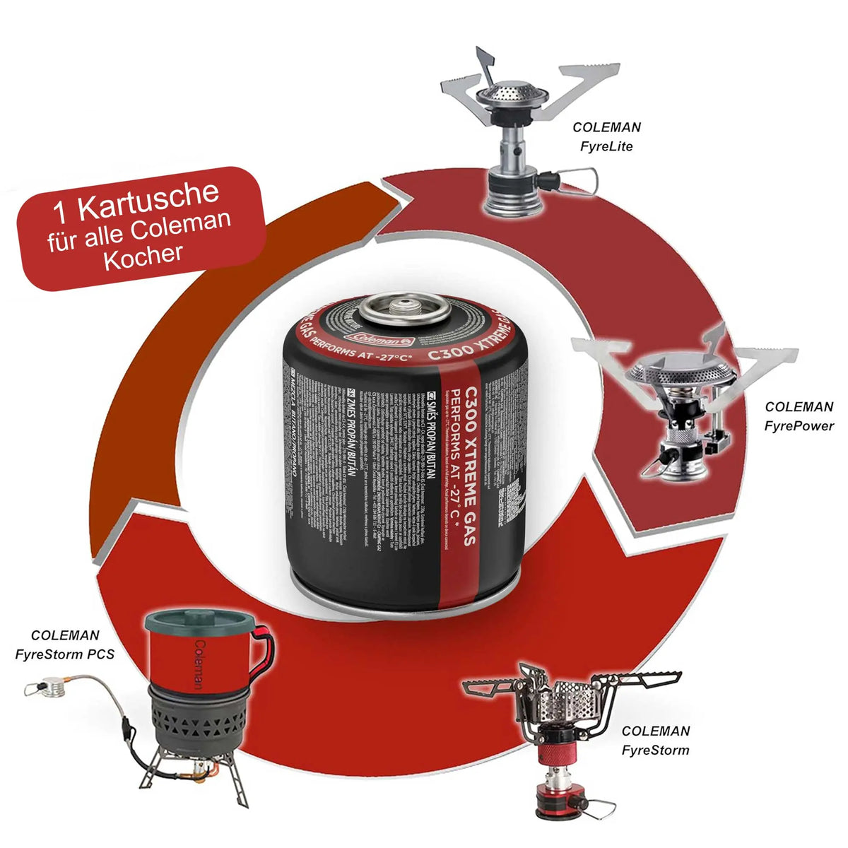 Coleman C300 Xtreme Ventilgaskartusche   Campingaz & Coleman