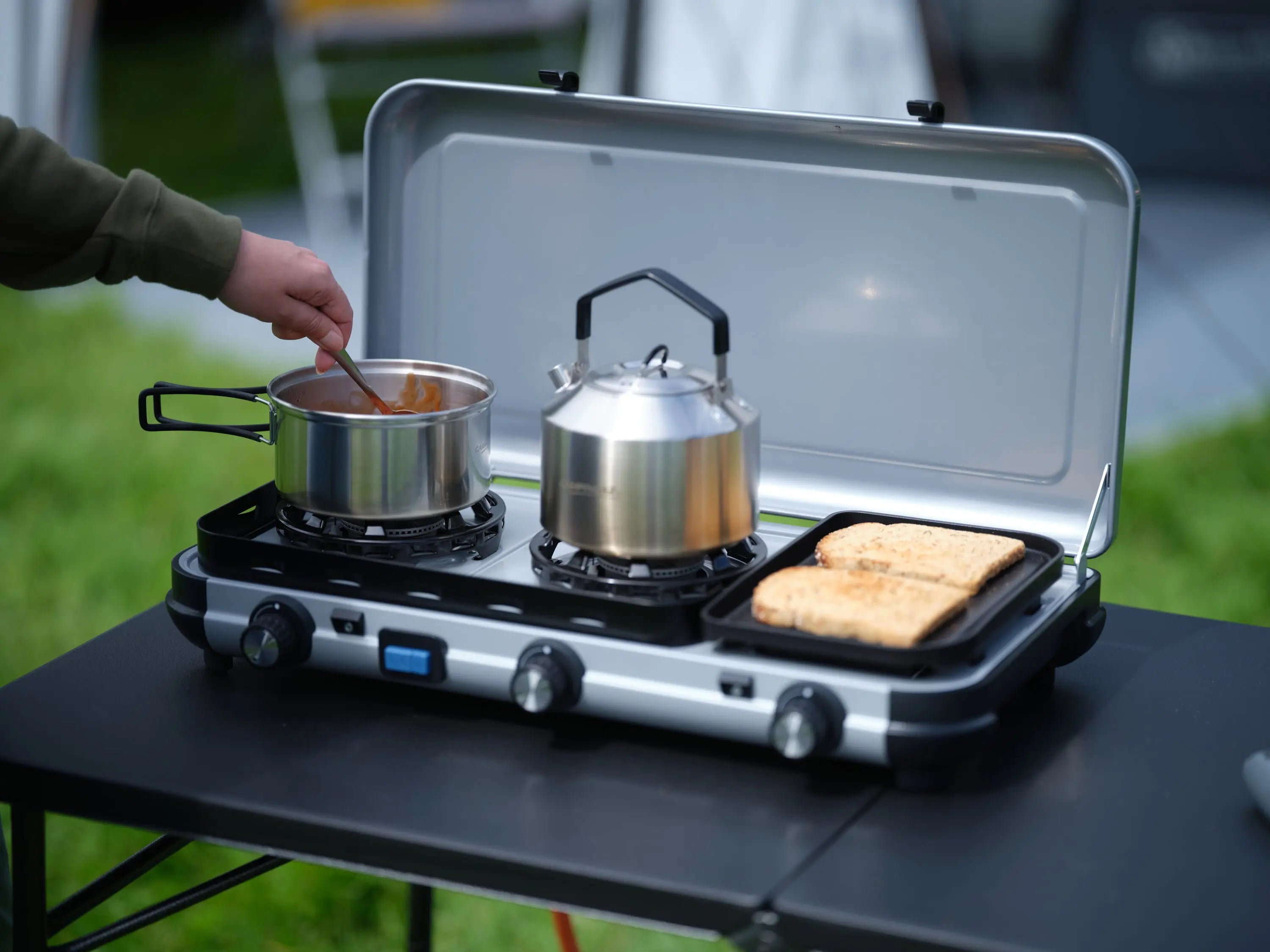 Camping Kitchen 2 MULTI COOK | 3-burner camping stove | Gas stove