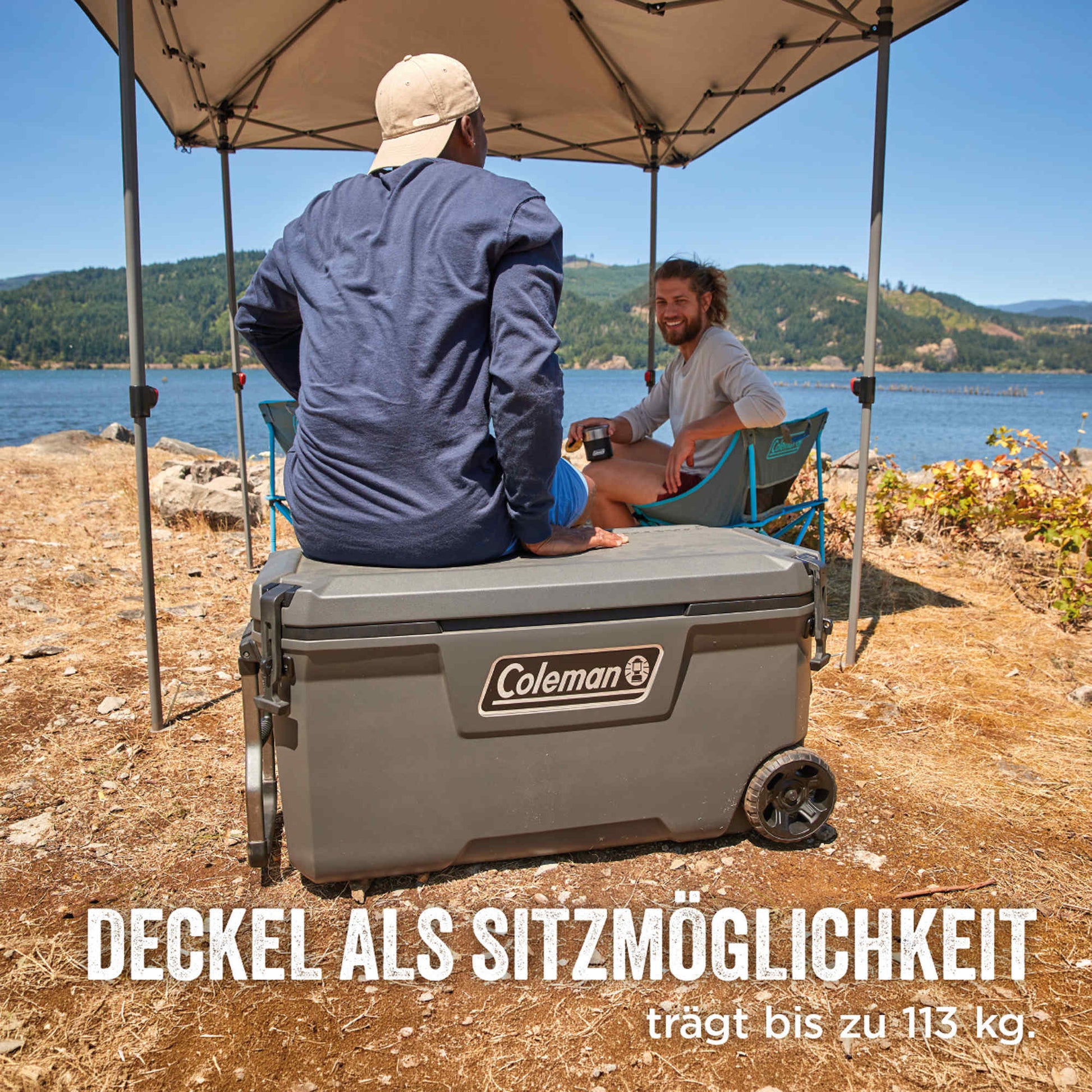 Coleman Convoy 100QT Wheeled | 97 Liter Kühlbox mit Rollen | 5 Tage Kühlung  Kühlbox Campingaz & Coleman