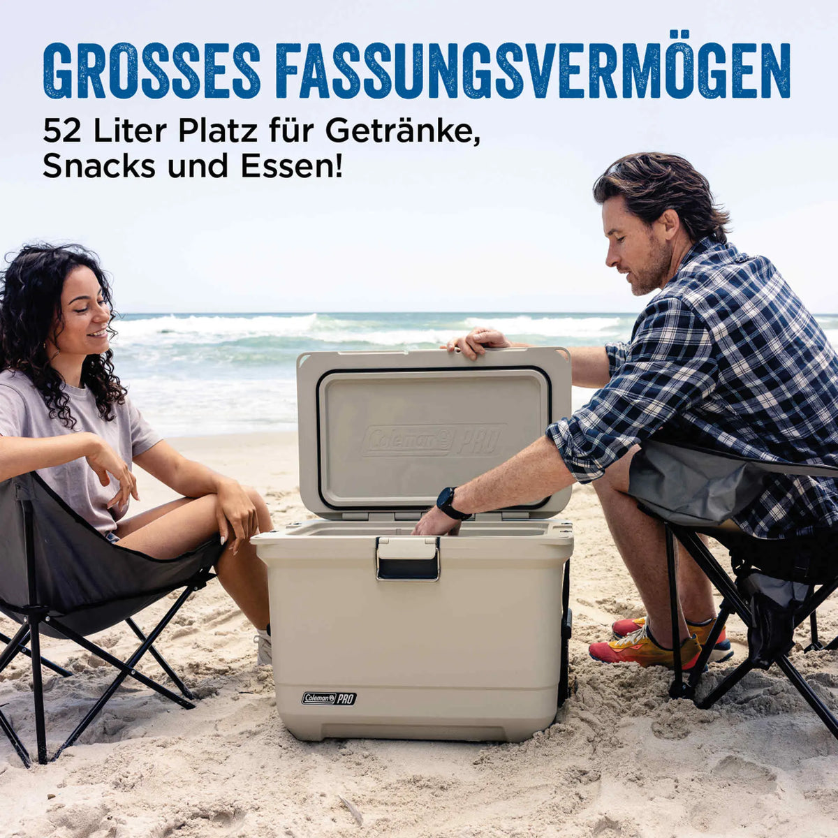 Coleman PRO 55QT Wheeled | 52 Liter Kühlbox mit Rollen | 5 Tage Kühlung  Kühlbox Campingaz & Coleman