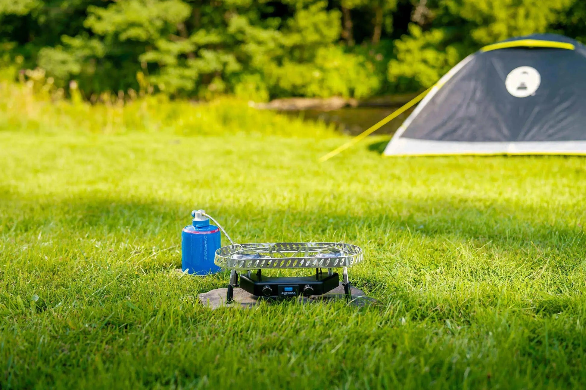 gaskartusche im zelt lagern Camp & Trek Twin Connect CV