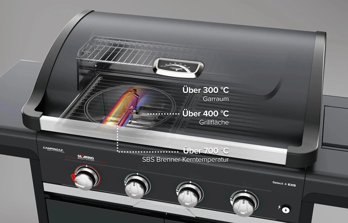 Campingaz Select 4 LX Plus SBS Gasgrill | 4 Brenner mit Searing Boost System  Gasgrill Campingaz & Coleman