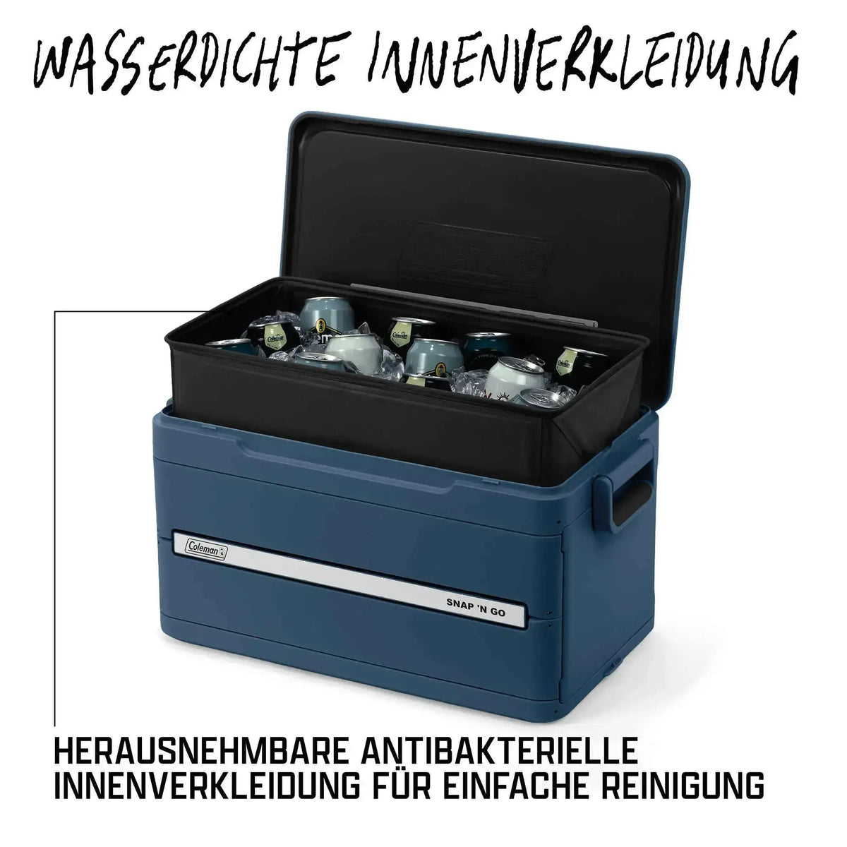 Coleman Snap ‘N Go 55QT | 52 Liter faltbare Kühlbox | 2 Tage Kühlung  Kühlbox Campingaz & Coleman