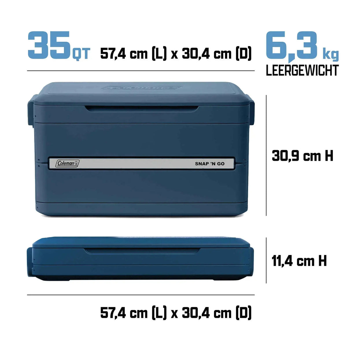 Coleman Snap ‘N Go 35QT | 33 Liter faltbare Kühlbox | 2 Tage Kühlung  Kühlbox Campingaz & Coleman