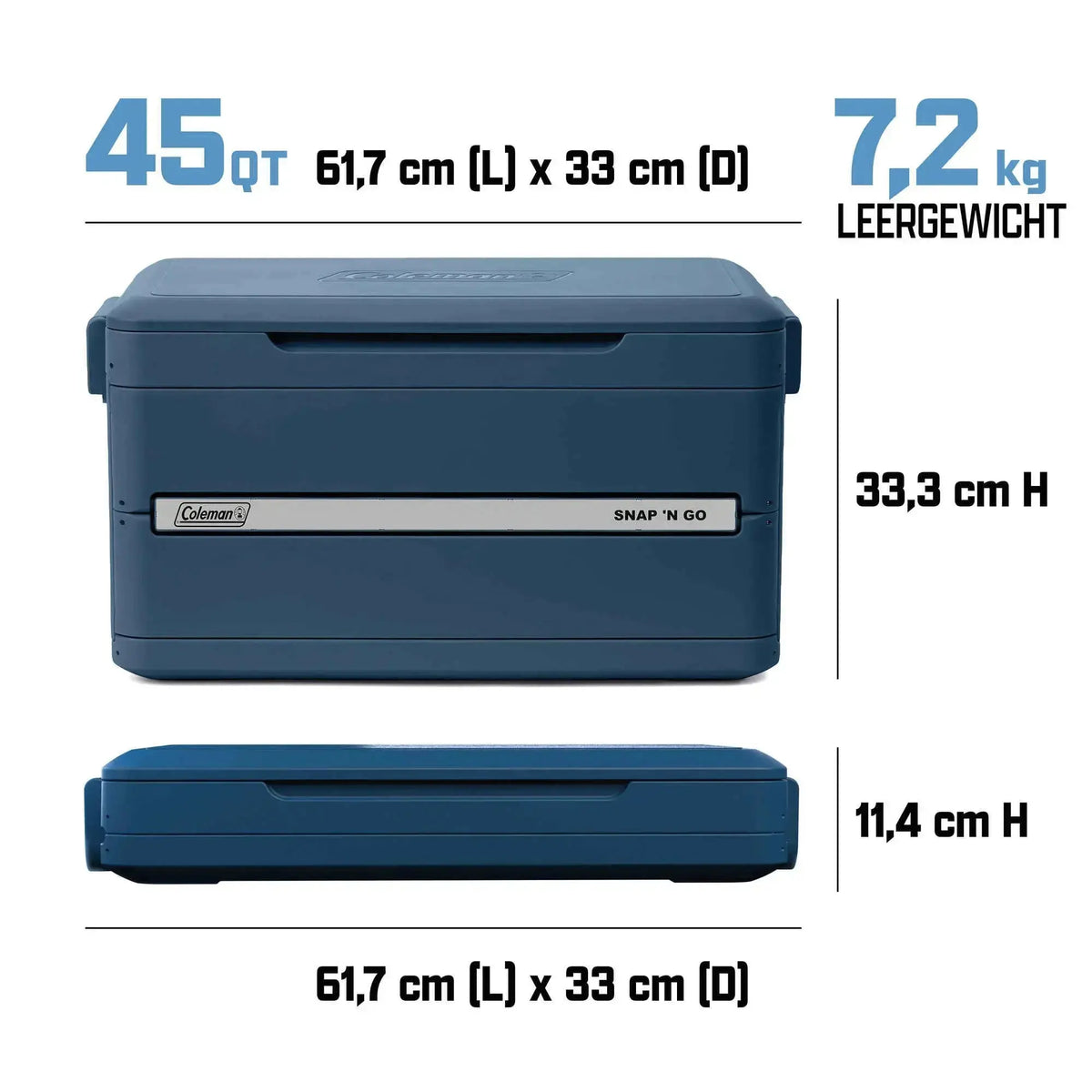 Coleman Snap ‘N Go 45QT | 42 Liter faltbare Kühlbox | 2 Tage Kühlung  Kühlbox Campingaz & Coleman
